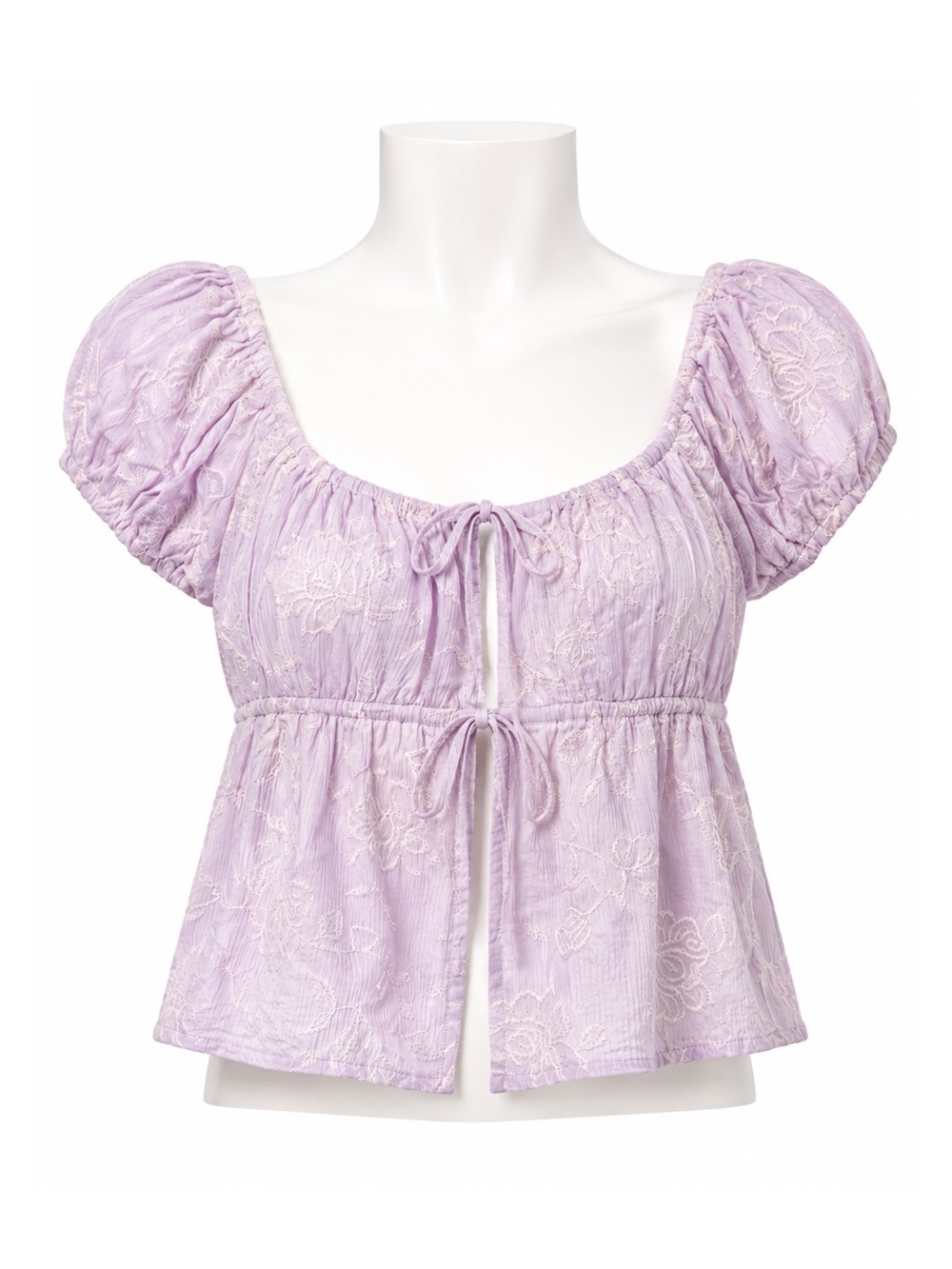 Size L Thirty/Thirty LA Women’s Y2K Ditsy Floral Embroidered Babydoll Top NWT